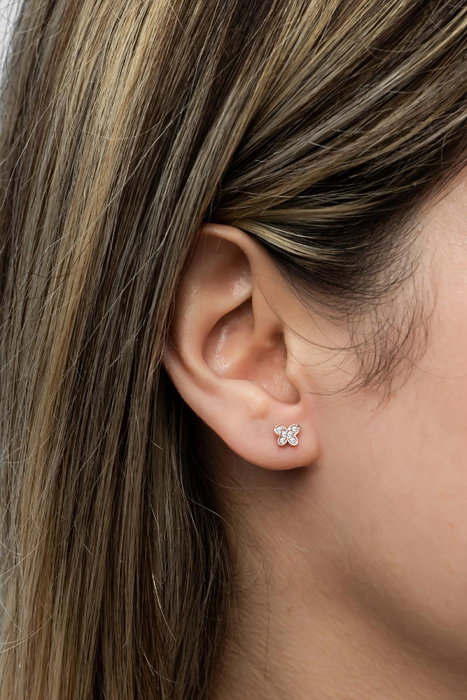 Heliophilia Silver Pendientes de Plata de Ley 925 con Oro Rosa y Circón